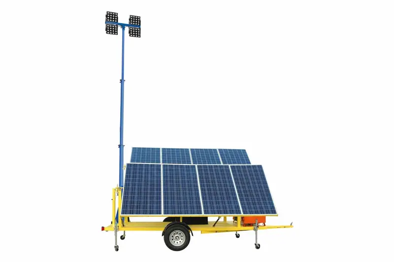 Larson Electronics 1.2Kw Solar Powered Security Light Tower - (4) 120W Led Lights -30' Manual Mast 1