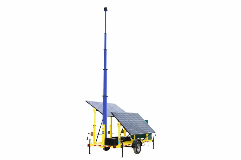 Larson Electronics 1.8Kw Portable Trailer Mounted Solar Tower - 30' Mast - (6) Panels, (56) Lifepo Batteries, Bc, Inverter 1
