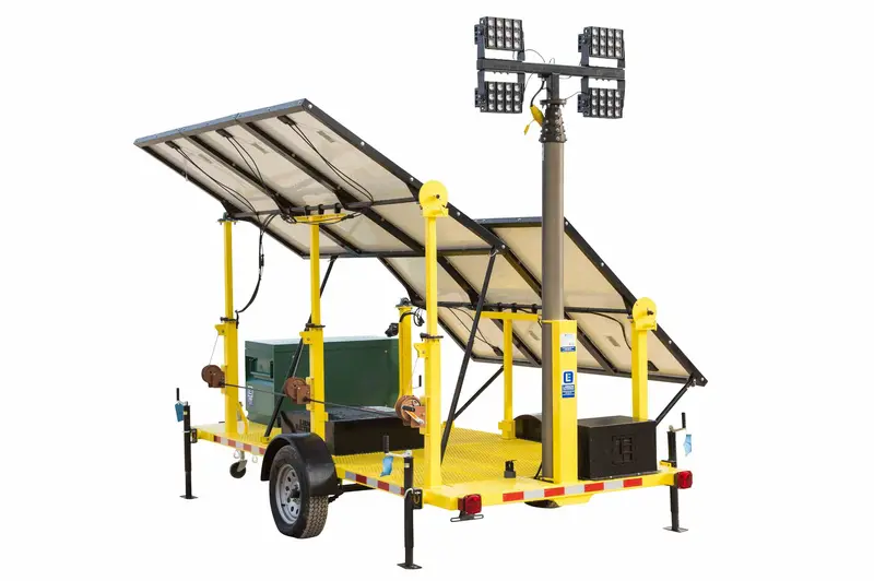 Larson Electronics 1.8Kw Solar Power Generator With Pneumatic Light Tower Mast - (4) 160 Watt Led Lights 1