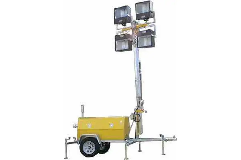 Larson Electronics 12,000 Watt, Water Cooled Diesel Generator - 30' Telescoping Tower - 4, 1000W Metal Halide 1