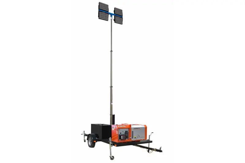 Larson Electronics 1920 Watt High Output Led Light Plant - 7Kw Kubota Genset - Pneumatic Mast - 150 Gallon Fuel Tank 1