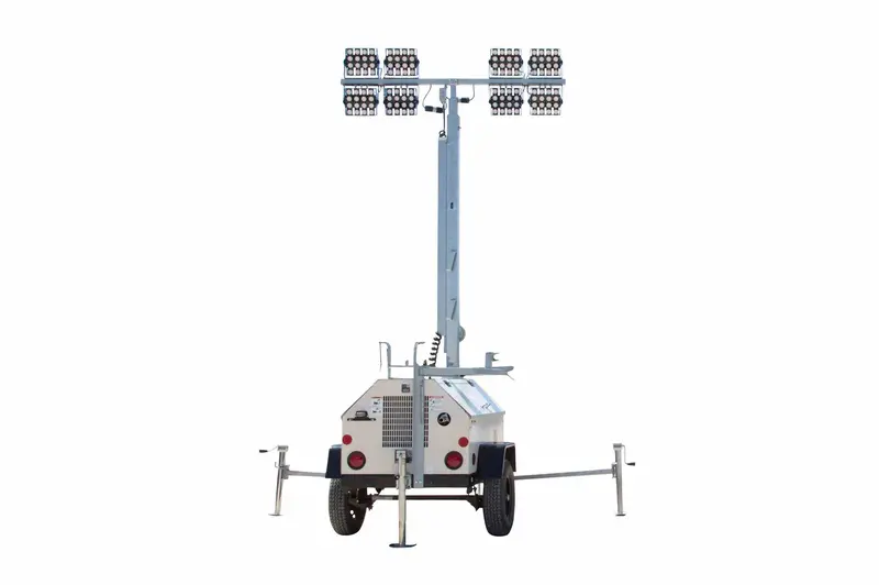 Larson Electronics 30' Portable Led Light Tower - 12Kw Diesel Generator W/ 50 Gal Tank, (4) Led Lamps, Ew - Trailer Mount 1