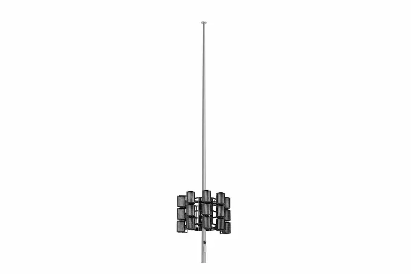Larson Electronics 50' Stationary High Intensity Led Tower - Tapered Pole - (15) 480W Led Lights - Removable E-Winch 1