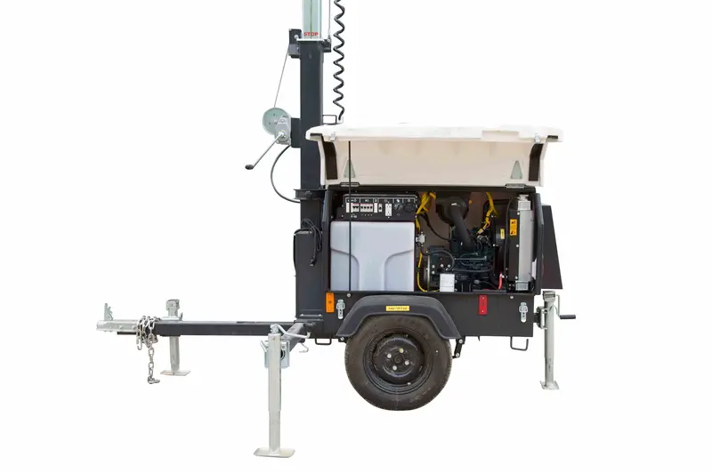 Larson Electronics 6,000 Watt Generator - Water Cooled Diesel Engine - 50' Megatower™ - 12 Led Fixtures 1