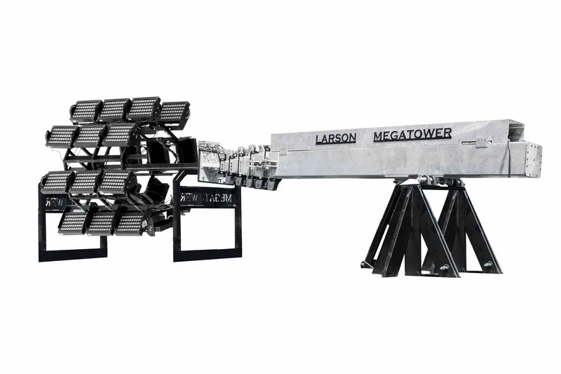 Larson Electronics 65' Fold-Over Light Mast - (20) 500W Leds - Auto Retract - Designed For Installation On Concrete Pad 2