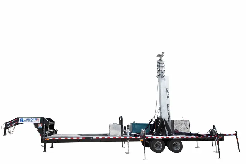 Larson Electronics 77' Hydraulic Megatower™ - 33' Gooseneck Trailer - Galvanized Steel Mast - No Lights 1