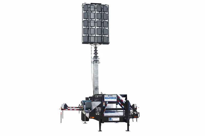 Larson Electronics Megatower 50' Pneumatic Megatower™- 21 Foot Trailer - Extends 22-58 Feet - (16) 480 Watt Led Lights 1