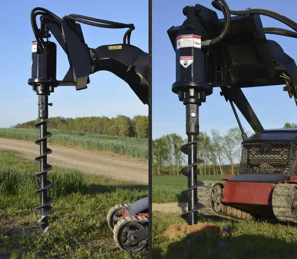 Loflin Fabrication Auger | 4" To 48" Bit Diameter | 2" Hex Shaft | Hydraulic Flow 6 To 40 Gpm | For Mini Skid Steers 1