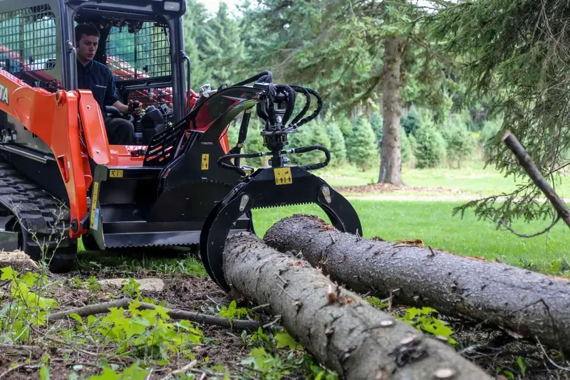 Loflin Fabrication Log Grapple | Manual & Hydraulic Rotating | For Mini Skid Steer & Compact Loaders 1