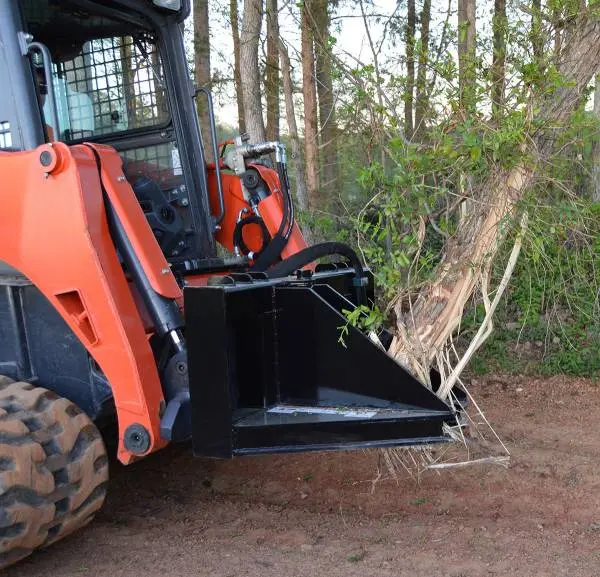 Loflin Fabrication Tree Puller | 10.75" Jaw Opening | 4 Rows Of Teeth | Fully Hydraulic | For Skid Steer 1
