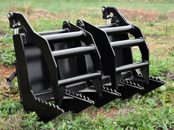 Loflin Fabrication Vertical Root Grapple | 36", 42", 48" Widths | 2”X8” Hydraulic Cylinders | Hydraulic Flow 14 To 43 Gpm | Horsepower 18 To 35 Hp | For Mini Skid Steers & Tractors 1