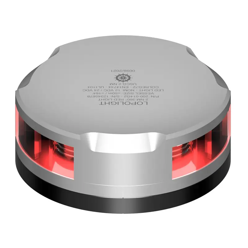 Lopolight 360-Degree Red Nav Light - 2Nm - Silver Housing W/Fb Base [201-014-Fb] 1
