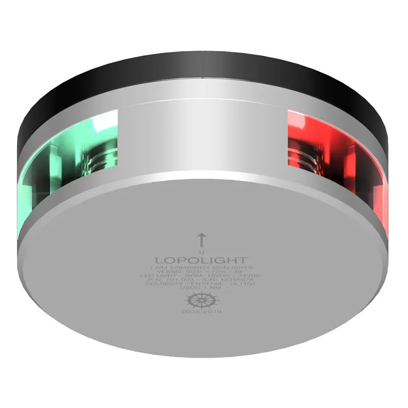 Lopolight Combined Sidelight - 1Nm - Upside-Down Silver Housing W/Fb Base [101-003-Fb-Reverse] 1