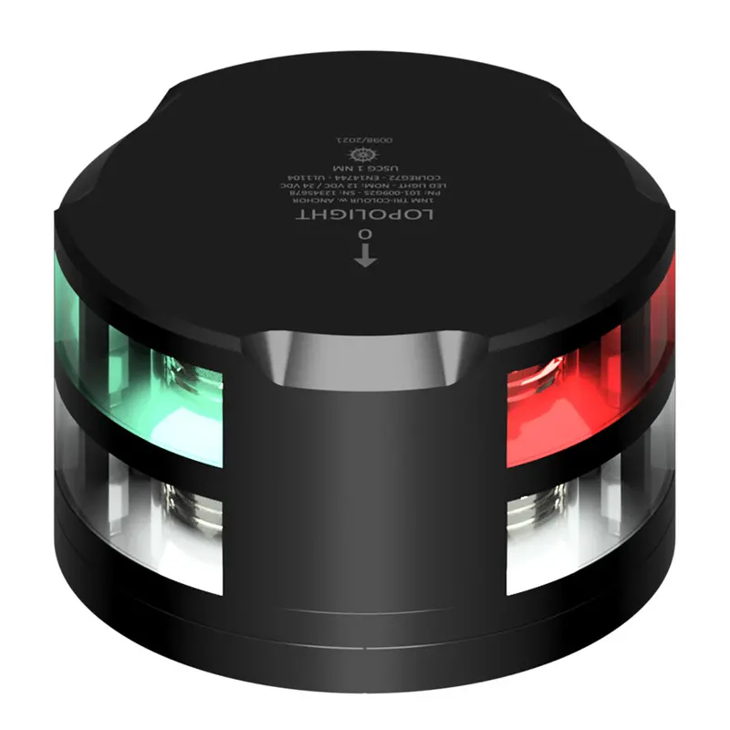 Lopolight Tri-Color Anchor Light - 1Nm - Black Housing W/Fb Base [101-009-Fb-B] 1