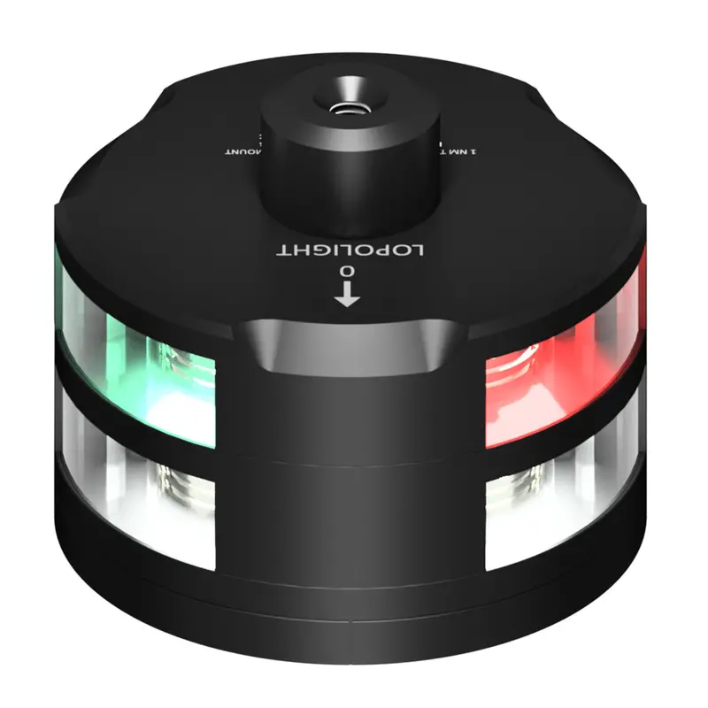 Lopolight Tri-Color Anchor Light W/Windex Mount - 1Nm - Black Housing W/Fb Base [101-009W-Fb-B] 1