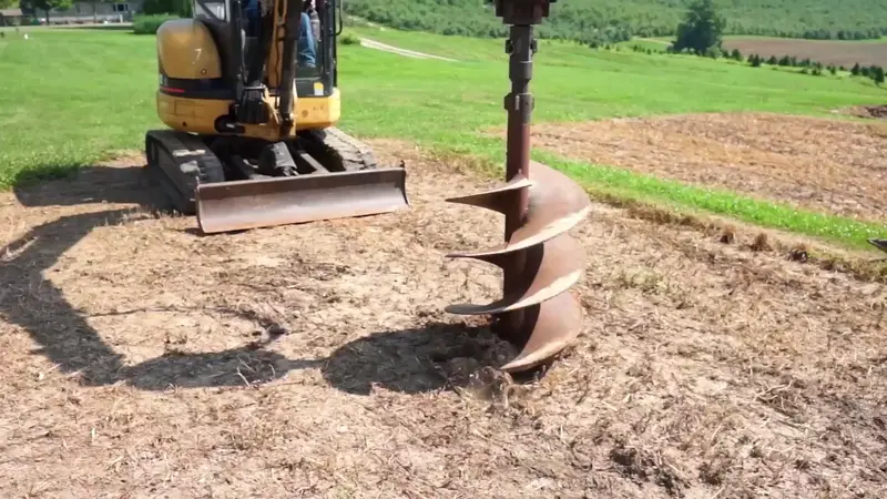 Lowe | Auger Bit | 4' Sq Series | Standard & Carbide | Sizes 4" To 48" | 48" Length | 2" Hex & 2-9/16" Round Drive | For Skid Steer Auger Attachment 1