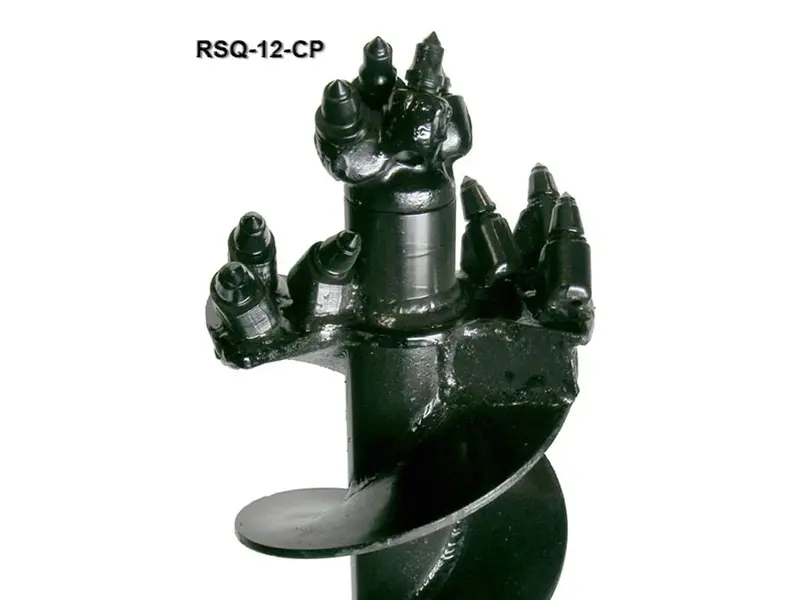 Lowe | Rock Auger Bit | Rsq Series | Sq, Sp & Cp Tooth Styles | Sizes 6" To 36" | 50" Length | 2" Hex & 2-9/16" Round Drive | For Skid Steer Auger Attachment 1