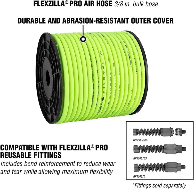 Lucid Flexilla Hose Lightweight Air Hose | 250 Ft Length | 3/8" Diameter 2
