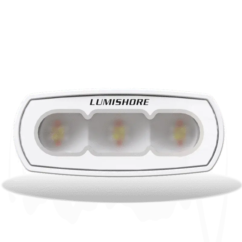 Lumishore Abovewater Flood Light | 4" Single Color – White | Ultra‑Wide Beam | For Deck, Cockpit & Security Lighting 1