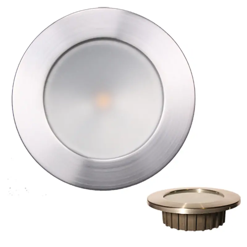 Lunasea Zero Emi Recessed 3.5 Led Light - Warm White, Blue W/Brushed Stainless Steel Bezel - 12Vdc [Llb-46Wb-0A-Bn] 1