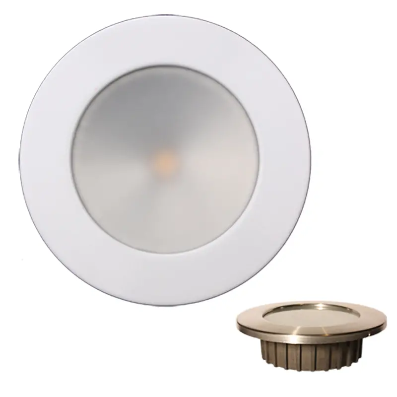 Lunasea Zero Emi Recessed 3.5 Led Light - Warm White, Red W/White Stainless Steel Bezel - 12Vdc [Llb-46Wr-0A-Wh] 1
