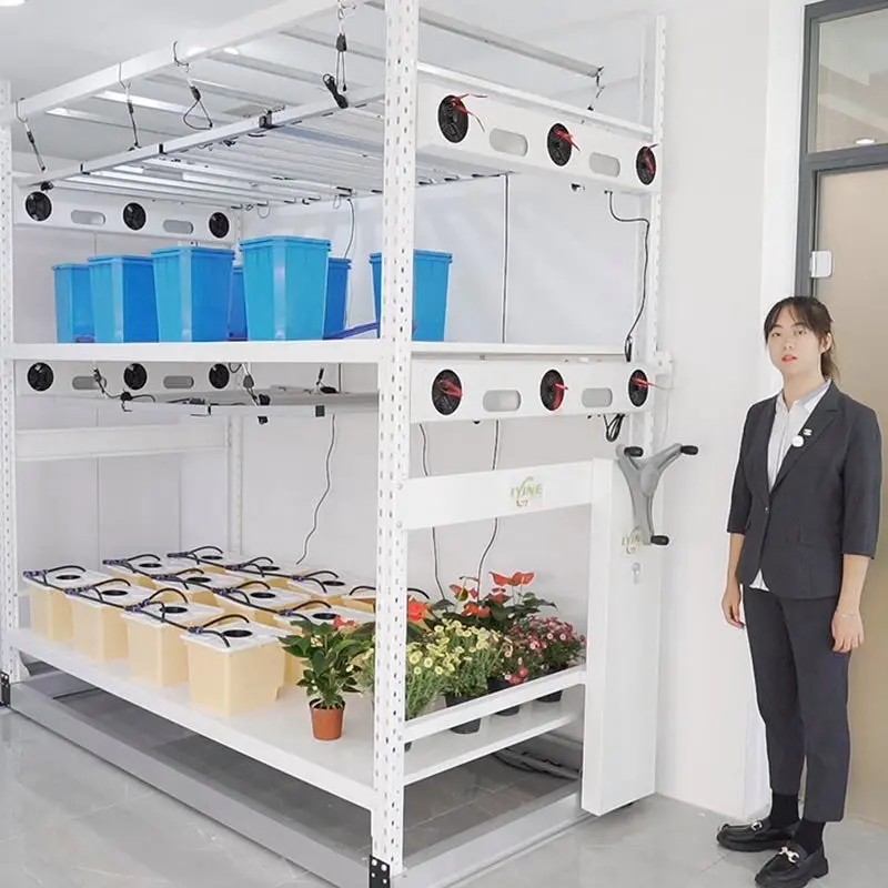 Lyine Ebb & Flow Vertical Grow Rack System – 2X4 Flood Tray Mobile Hydroponic Grow Table 1