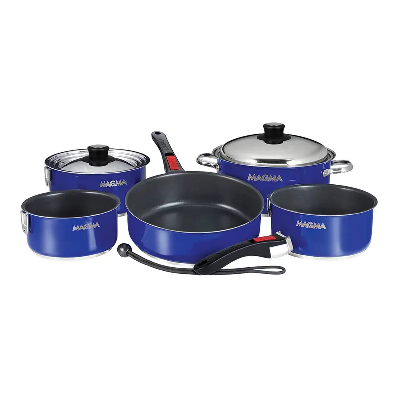 Magma Nestable 10 Piece Induction Non-Stick Enamel Finish Cookware Set - Cobalt Blue [A10-366-Cb-2-In] 1