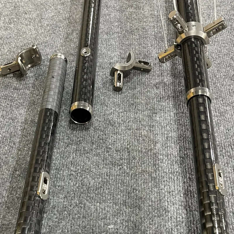 Marsh Tacky Outriggers New! “Xts Series” Single Spreader Supported Super Titanium Internally Rigged Carbon Fiber Outriggers (21Ft Or 23Ft Sets) 6