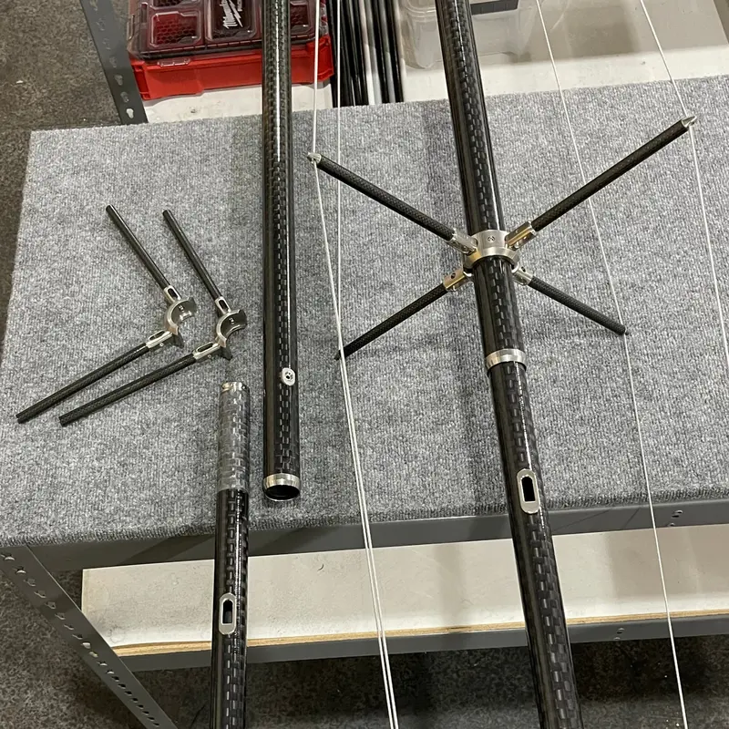 Marsh Tacky Outriggers New! “Xts Series” Single Spreader Supported Super Titanium Internally Rigged Carbon Fiber Outriggers (21Ft Or 23Ft Sets) 7