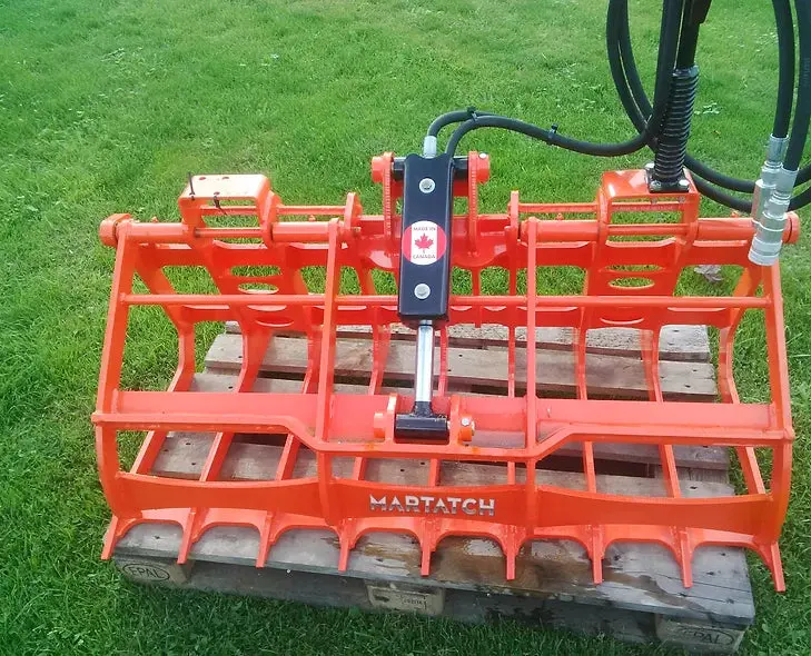 Martatch | Utility Root Rake Grapple | Model Mudg4823-A & Mudg4823-A/Bobcat | Width 48" | 32" Height X 23" Depth | Hydraulic Flow 17 To 24 Gpm | For Mini Skid Steers 1