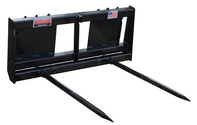Maxilator | Bale Spear | Models Mhs-Fel1-Ss & Mhs-Fel2-Ss Series | Widths 39" To48" | Single, Double & Two-Bale | Hydraulic Flow 15 To 25 Gpm | For Skid Steers 2