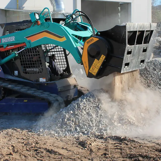 Mb Crushers Bucket Crusher | Model Mb-L160 S2 | Mouth Opening Width 43" | Oil Flow Range 29 Gpm | For Skid Steers, Excavators, Loaders & Backhoe Loaders 1