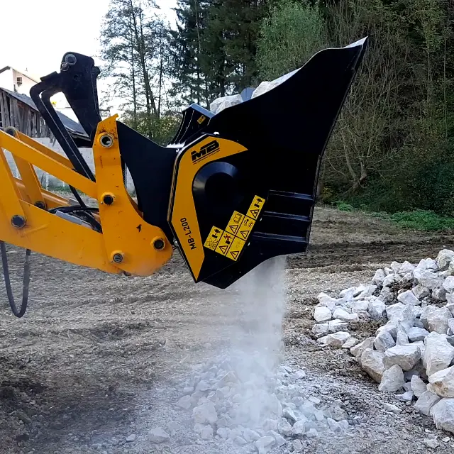 Mb Crushers Bucket Crusher | Model Mb-L200 S2 | Mouth Opening Width 45" | Oil Flow Range 32 Gpm | For Skid Steers, Excavators, Loader & Backhoe Loader 1