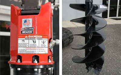 Mclaren Industries Augernator Hydraulic Auger | Rock Auger Bit 12", 16", 18" | Earth Auger Bit 9", 12", 18" | 6" To 36" Bits | 20 To 35 Gpm | 2.5 To 8 Ton | For Skid Steer & Mini Excavator 2