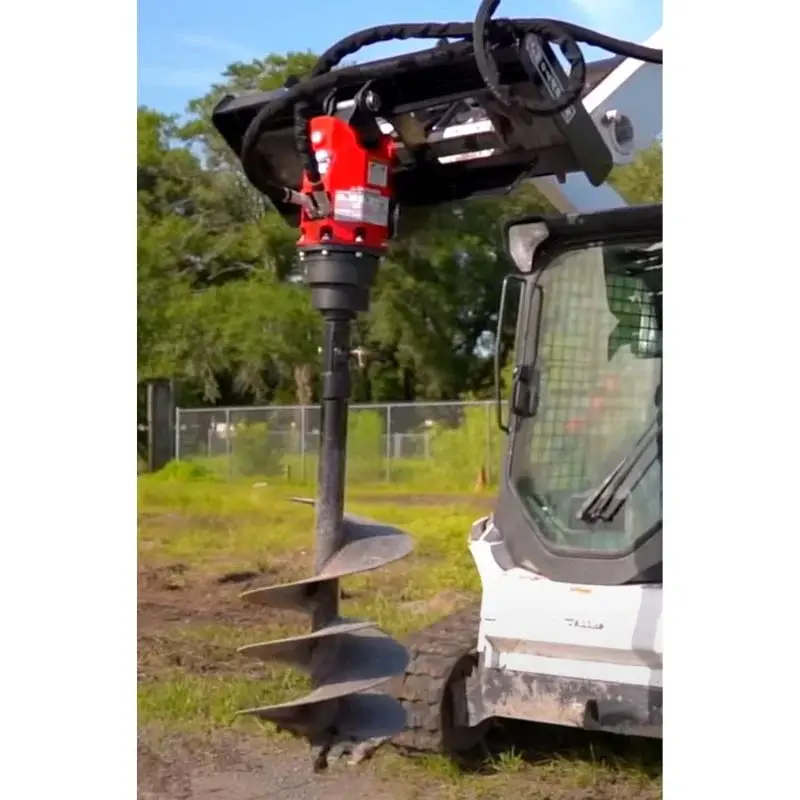 Mclaren Industries Augernator Hydraulic Auger | Rock Auger Bit 12", 16", 18" | Earth Auger Bit 9", 12", 18" | 6" To 36" Bits | 6 To 15 Gpm | 2.5 To 8 Ton | For Skid Steer & Mini Excavator 1