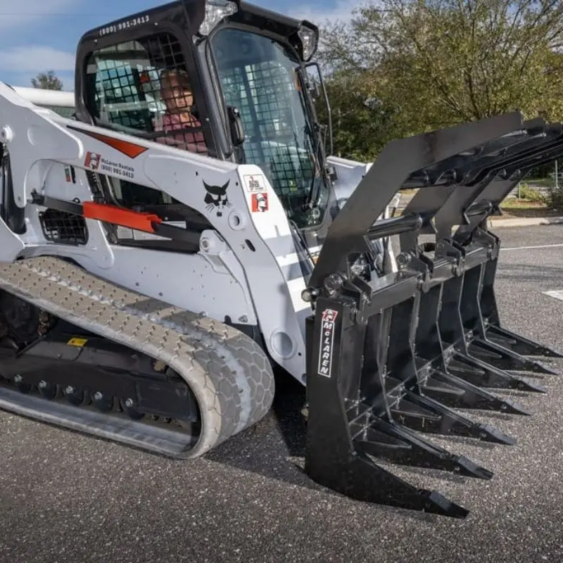 Mclaren Industries Extreme Duty Root Rake Grapple | Model 60X123x72 To 60X123x84 | Width 72" To 84" | 15-25 Gpm | For Skid Steers 1