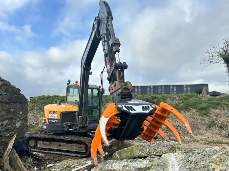 Mde Machinery | Log & Debris Grapple 360° Rotation | Model Sx1400r & Sx1650r | Opening Width 73.25" & 87" Inches | For 13-35 Tons Excavators 1
