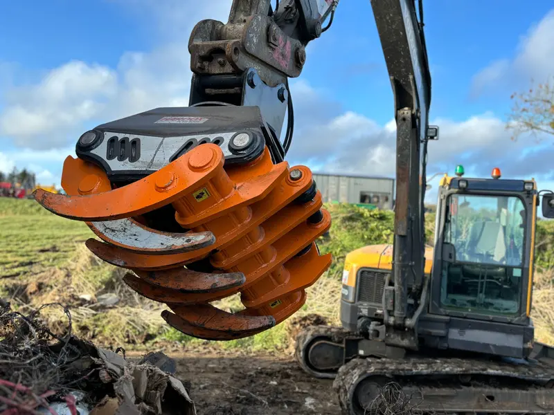 Mde Machinery Log & Debris Grapple | Model Sx700r To Sx1250r | Grapple Opening 27.55" To 43.33" | Machine Size 1.5-13 Ton | For Excavator 1