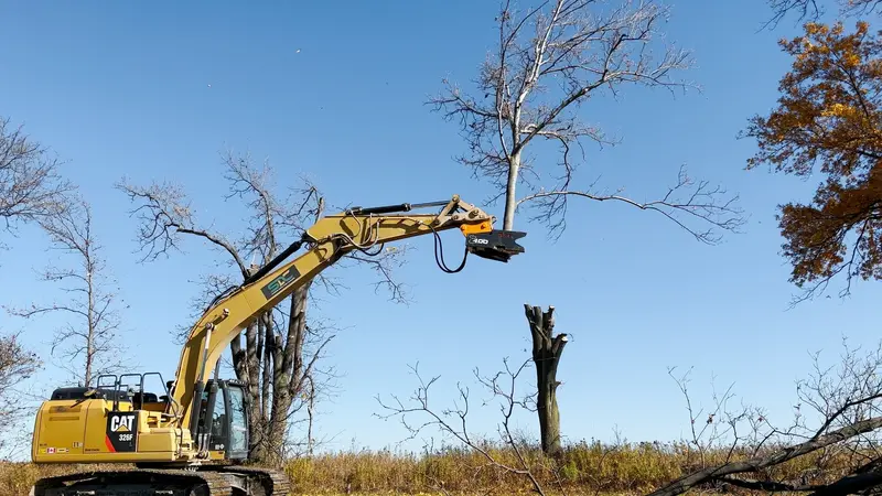 Mde Machinery Tree Shear With Buncher & Tilt | Model Koala 150T To Koala 550T | Cutting Capacity 6" To 21.5" Inches | Machine Size 1.5-40 Ton | For Excavator 2