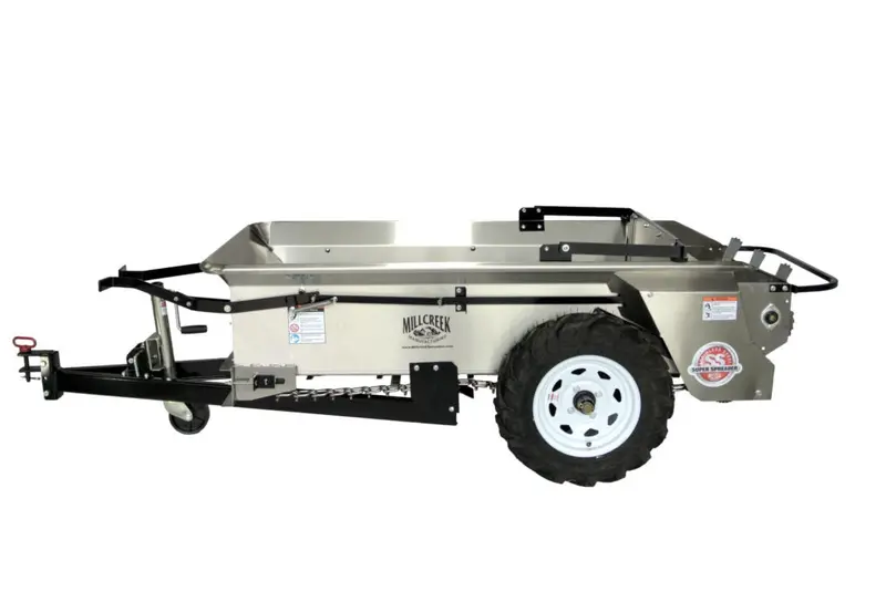 Millcreek | Compact Stainless Steel Manure Spreader | Models 27Ss & 37Ss | Width 28″–34″ | Ground Drive | Horsepower 12 To 15 Hp | For Tractors, Atvs & Utility Vehicles 1