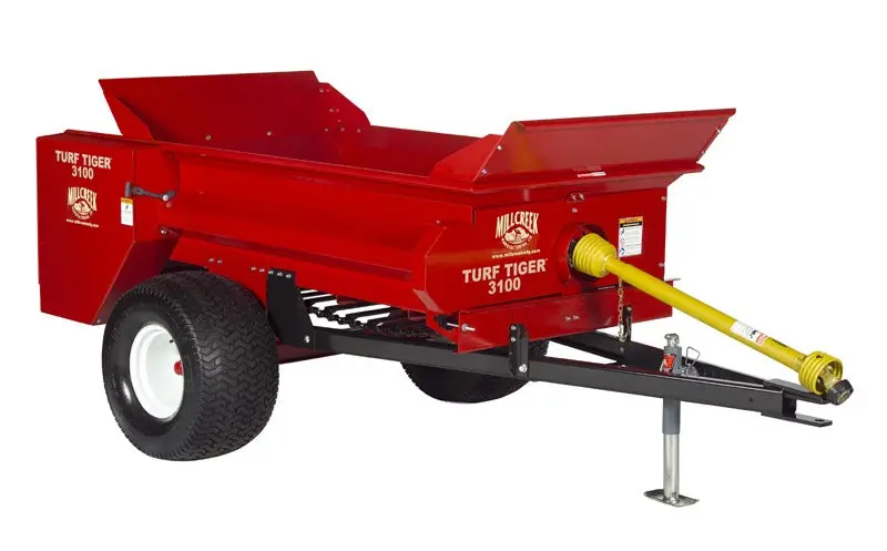 Millcreek Spreaders | Mid-Size Top Dressers | Models 3100 & 3200 Turf Tiger Cub | 1.8 To 2.3 Cu. Yd Capacity | Horsepower 25 To 30+ Hp | For Tractors 7