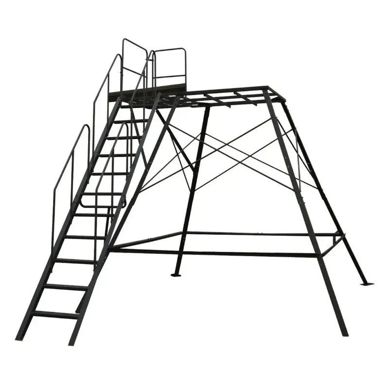 Muddy | Premium 10′ Tower Base | Mud-Twrbase | Gradual Staircase | 11.62' X 11.62' Footprint | For Elevated Hunting Blind Access Platform 1
