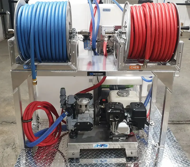 Mwe Tsunami Soft Wash Skid System | Engine Honda Gx200 | Pump Comet & Ar45 | Tank Size 55 & 100 Gallons 1