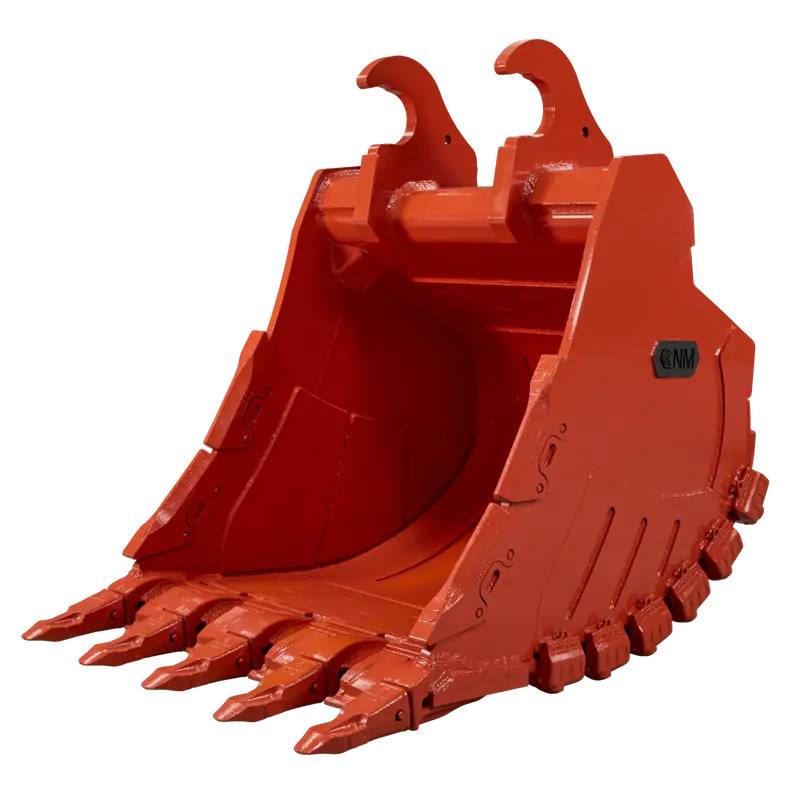 Nm Attachments Extreme Duty Bucket Rock | Widths 30", 36", 42", 48" |  4 Or 5 Teeth | 16.5 – 27.5 Tons | For Excavator 1