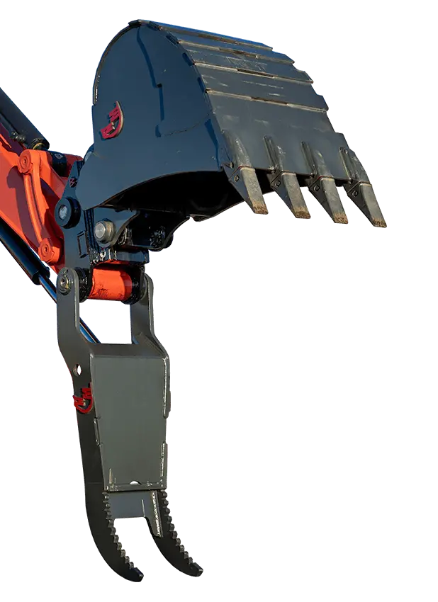 Nm Attachments Hydraulic Thumb - Stick Pivot 4 Tines | Model Hsp Series | Bucket Widths 24"–60" |  Machine Size 1.5–27 Tons | For Excavators 1