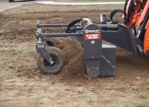 Paladin Harley Power Box Rake | 6' To 8' Hydraulic Angle | 15-25 Gpm | For Skid-Steer Loaders 1