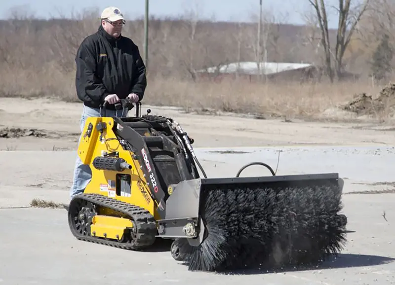 Paladin Mini Angle Broom (Sweeper) Poly Wire Mix Manual Angle | Width 42"-60" | 4-12 Gpm | For Mini Skid Steer 1