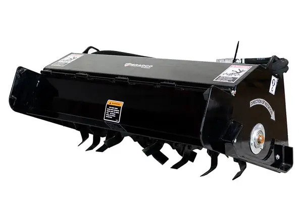 Paladin Tiller Mini Universal Hitch | Width 40" & 48” | 8-15 Gpm | For Mini Skid Steer 1