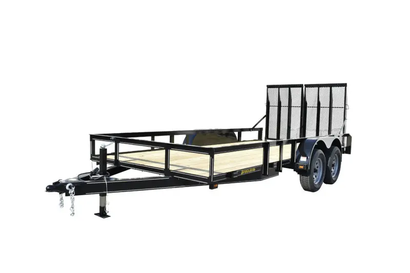 Pequea Tr8016ts/102158 16' Utility Equipment Trailer With 6’ 5 Rib Mesh Ramp | 3500 Lb Axle Rating 1