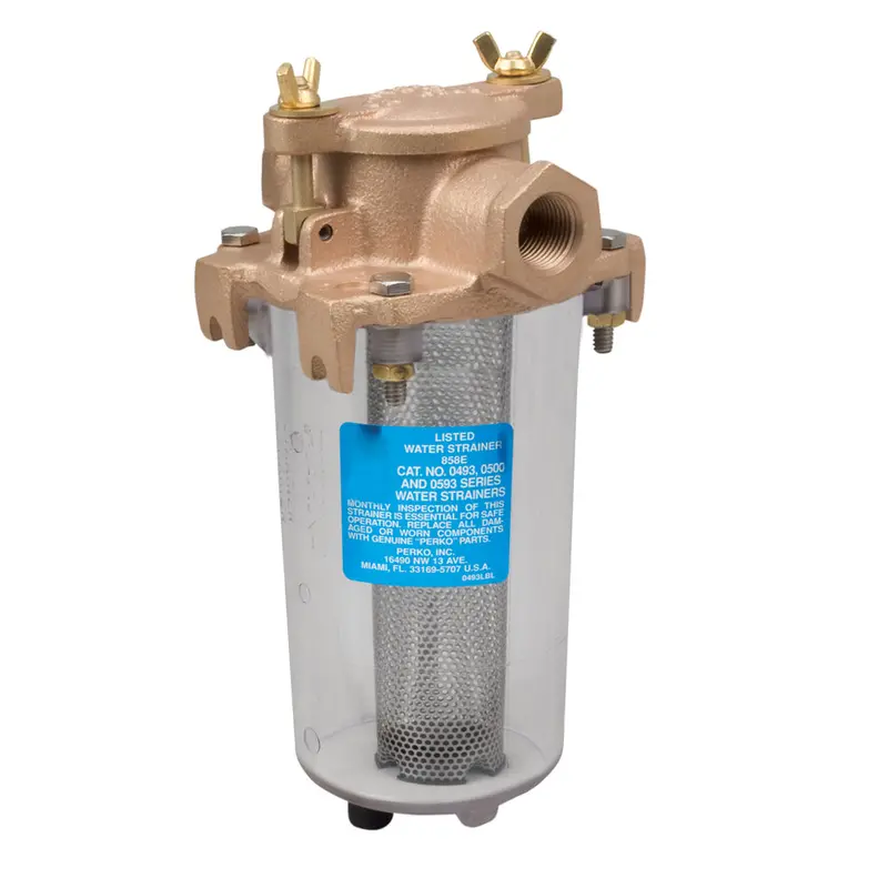 Perko Lightweight Intake Water Strainer - Clear Body - 1/2" Pipe Size [0443004Plb] 1